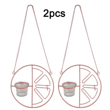 

2 Pcs Creative Wire Exquisite Orange Shape Bird Feeder Outdoor Balcony Hanging