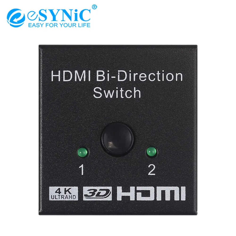 ESYNiC 1 вход 2 выхода/2 входа выход HDMI 3 двухнаправленный разветвитель поддержка 4K x 2K
