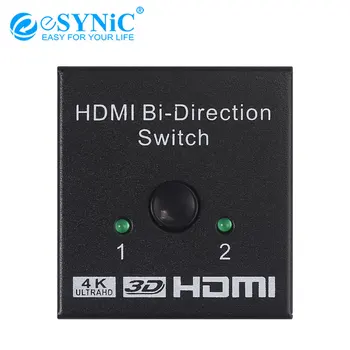 

eSYNiC 1 Input 2 Output/ 2 Input 1 Output HDMI 1.3 Bi-direction Splitter Switcher Support 4Kx2K 3D 1080P & HD Audio fit for HDTV