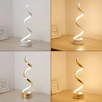 

Spiral Modern 24W LED Table Lamp for Home Bedroom Reading Desk Light Bedside Lamp Study Eye Protect US/UK Plug