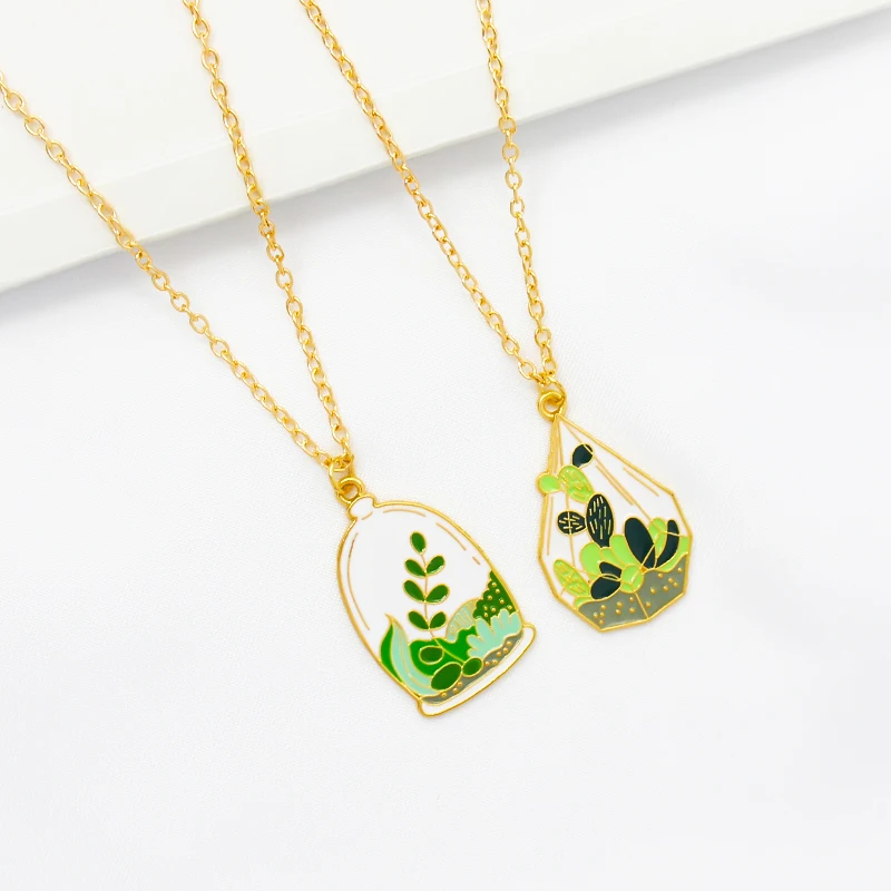 Terrarium Charm Necklace both