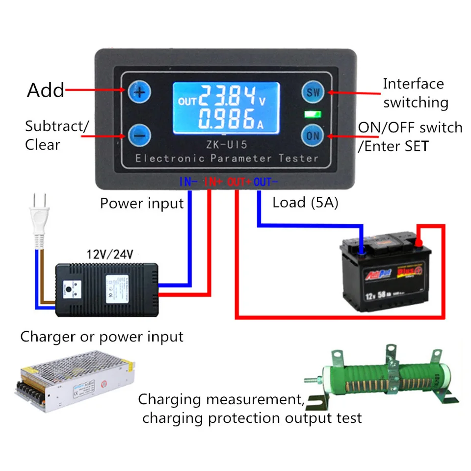 Volt Misuratore Elettrico Accendisigari Auto Digitale Batteria Tester Tension