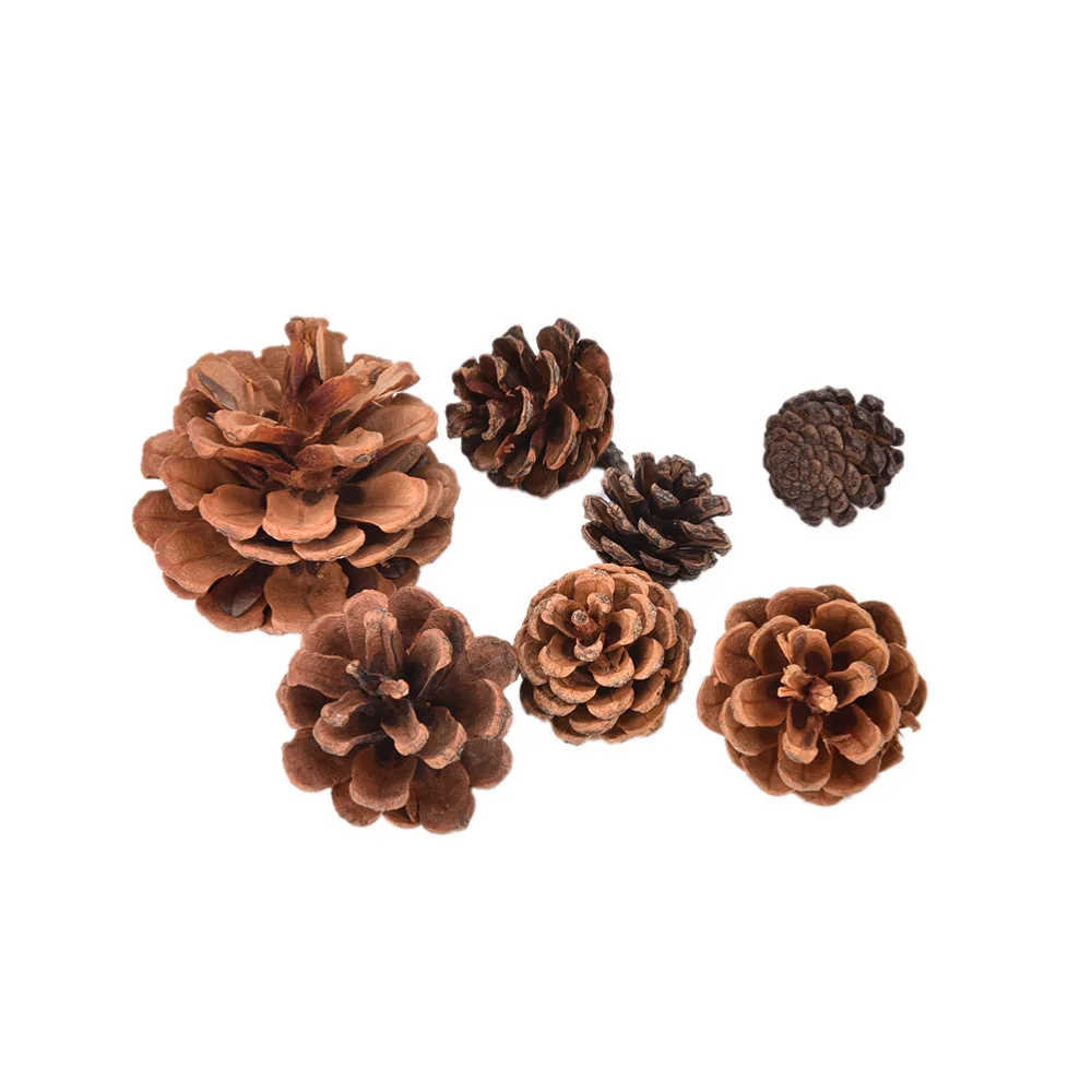 10pcs/Set Wood Pinecone Balls For Home Office Party Decoration Ornament Christmas Tree Hanging Pine Cones 2-3cm 4-5cm