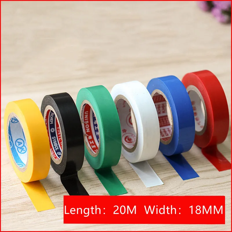 Color Electrical Tape PVC Wear-resistant Flame Retardant Lead-free Insulating Waterproof Eletrician White Black Red Blue Green