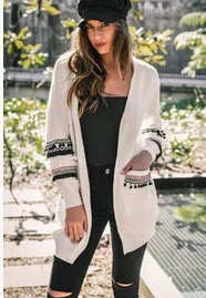 Модная уличная одежда, женский зимний мешковатый кардиган, пальто, топ, толстый вязаный мягкий длинный свитер, джемпер, топы нового размера плюс - Цвет: Белый