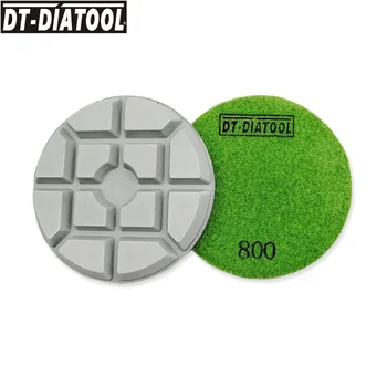 

DT-DIATOOL 9pcs Dia 100mm/4inch Grit#800 Diamond Polishing Pads Resin Bond Concrete Sanding Discs For Repairing Concrete Floor