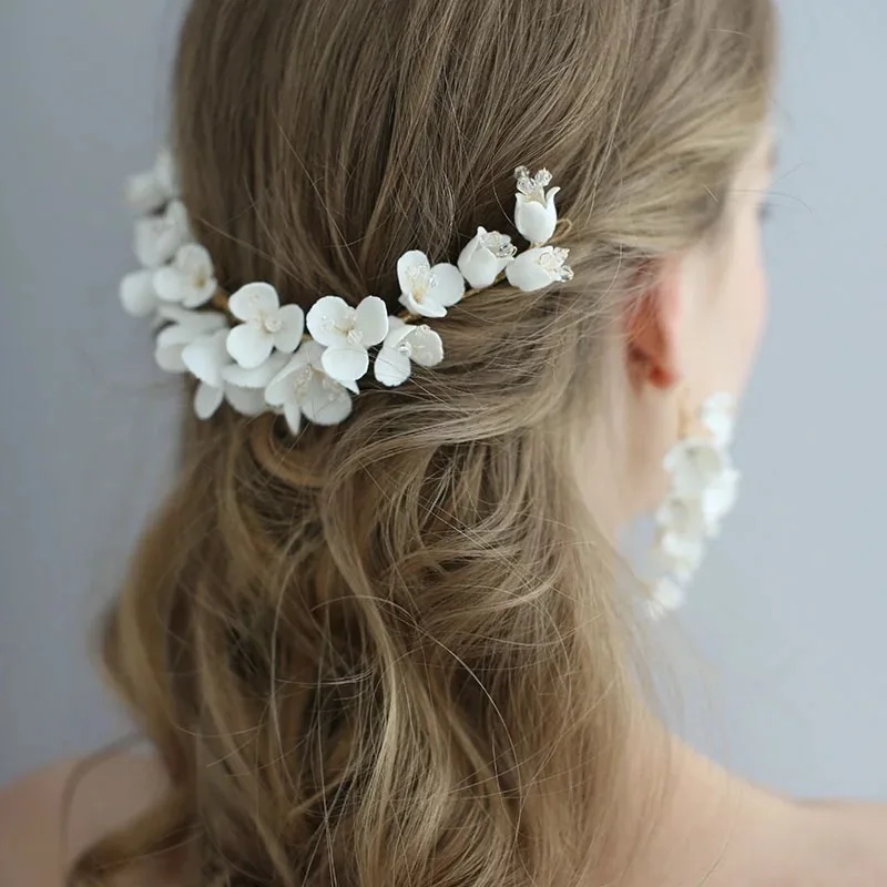 Роскошный жемчуг лба свадебный головной убор Корона Boho Свадебное украшение для волос с зажимы свадебное украшение вечерние для выпускного на волосы ювелирные изделия для невесты, украшения