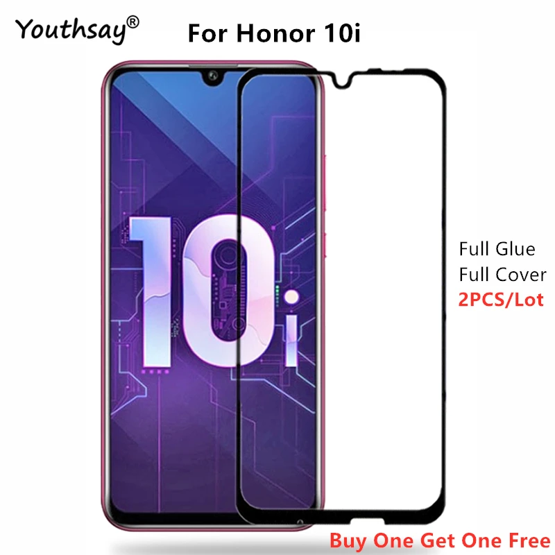 For Huawei Honor 10i Glass Screen Protector 2PCS Full Glue Coverage Film for | Аксессуары для телефонов