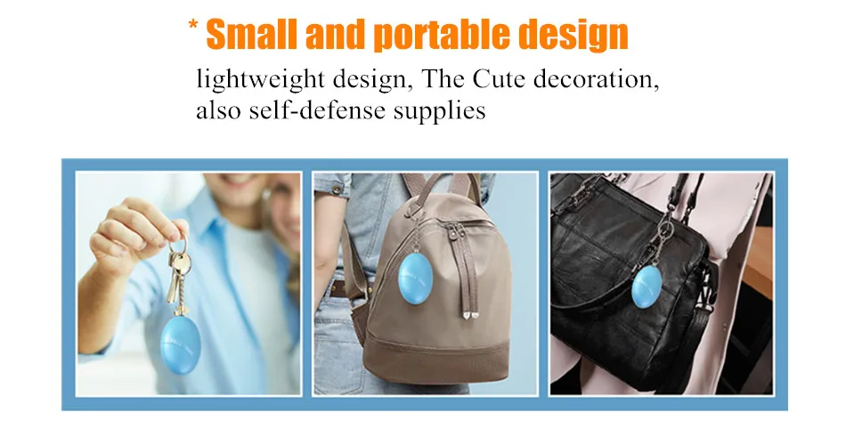 Loud Keychain Emergency Alarm Self Defense Alarm 120dB Egg Shape Girl Women Security Protect Alert Personal Safety Scream