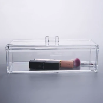 

Transparent plastic cotton swab pad toothpick box with lid Cosmetic Makeup Organizer storage Desktop Sundry Practical Case