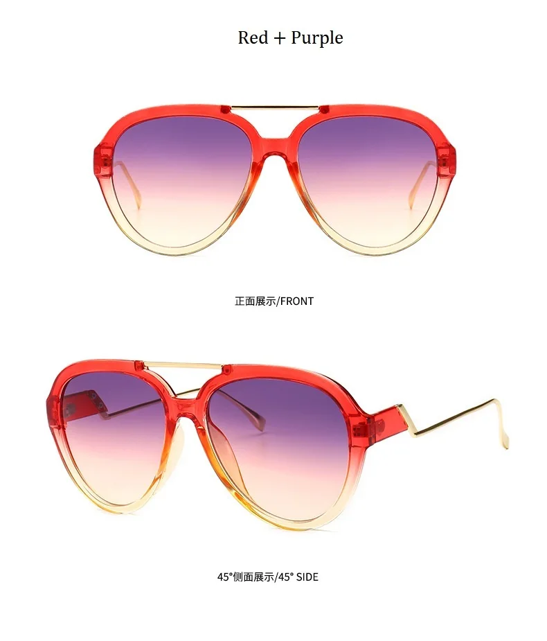 Женские Модные градиентные солнцезащитные очки Роскошные брендовые металлические ножки дизайнерские авиационные Солнцезащитные очки женские винтажные очки Оттенки UV400