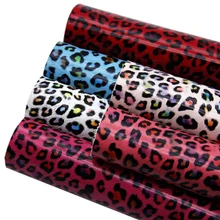 20*34 см Глянцевая леопардовая напечатанная синтетическая кожа, материалы для ручных поделок для изготовление ручной работы проектов, 1Yc8034
