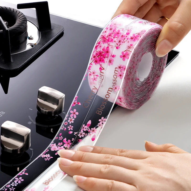 Pegatina impermeable para fregadero de cocina, antimoho, cinta impermeable, para encimera de baño, hueco para inodoro, pegatinas de costura autoadhesivas