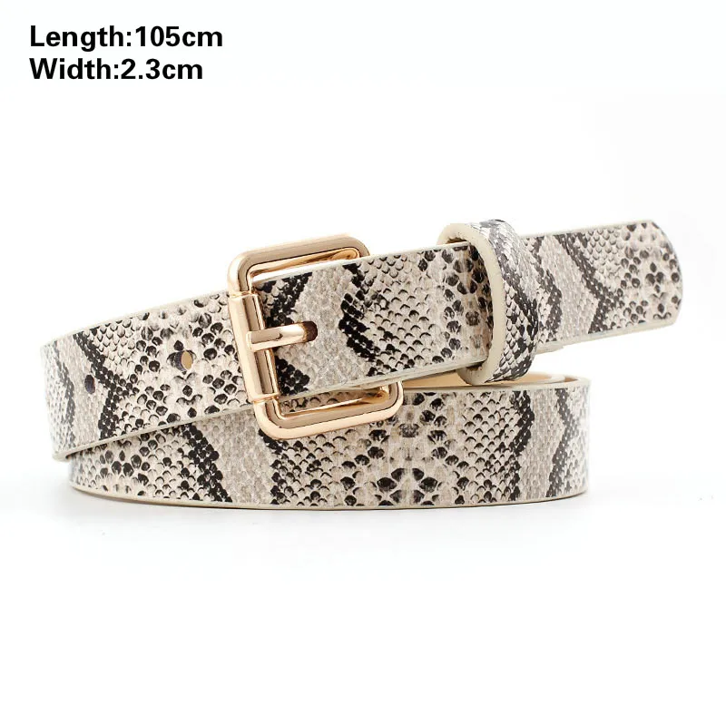 plus size belts for women 2021 Fashion Leopard Belt Women Snake Zebra Print Thin Horsehair Waist Belt PU Leather Gold Ring Buckle Belts for Ladies Female wide belts for dresses Belts