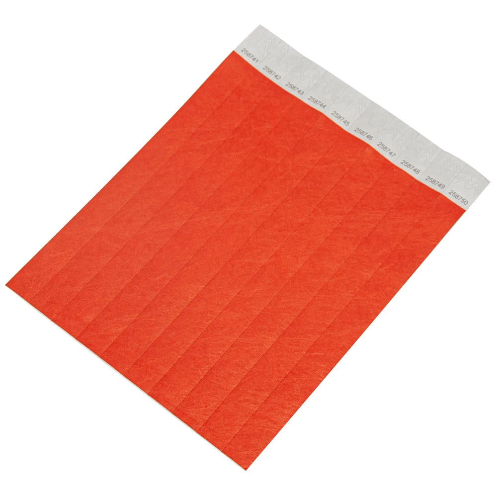 Solid NEW Red Color 3/4 inch Tyvek Wristbands with Series Numbers, ID Wristbands for Party Events, 500 Pieces