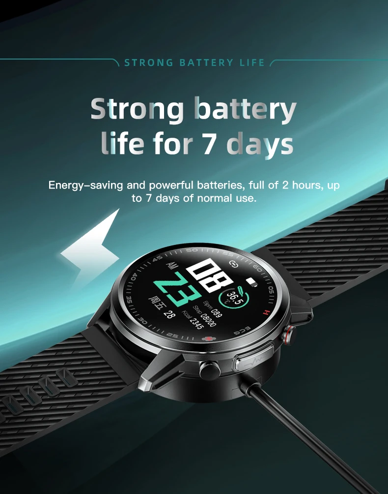 Smartwatches 650nm Laser Treatment Real ECG PPG Blood Pressure Heart Rate Healthy Tracking Work with Xiaomi Android iPhone F800