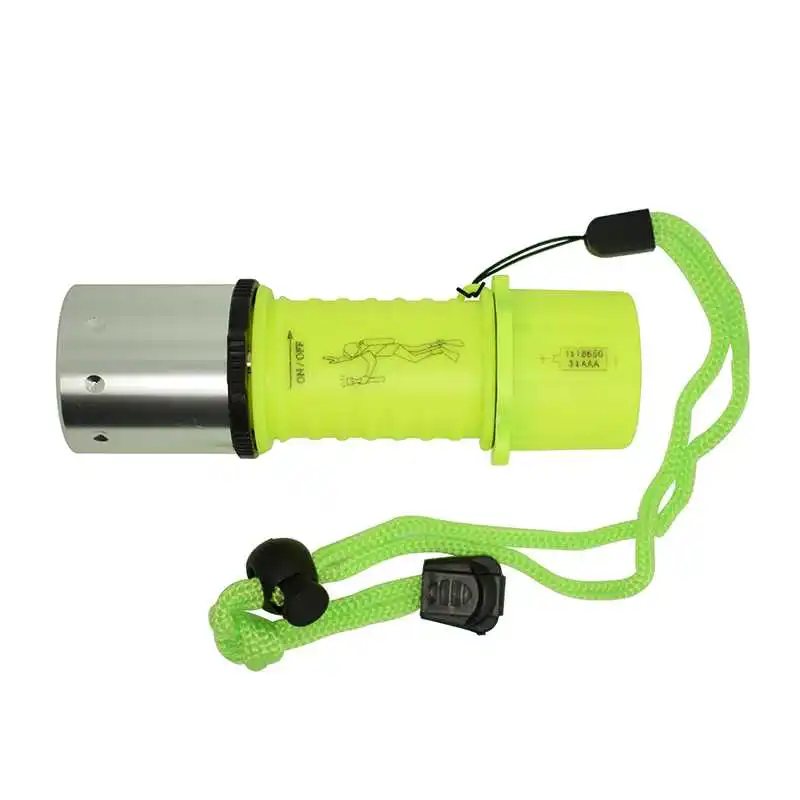 1000LM T6 Led Dive Flashlight Waterproof 3 Modes Yellow Light Diving Lantern Underwater Scuba Torch Light By AAA/18650 Battery