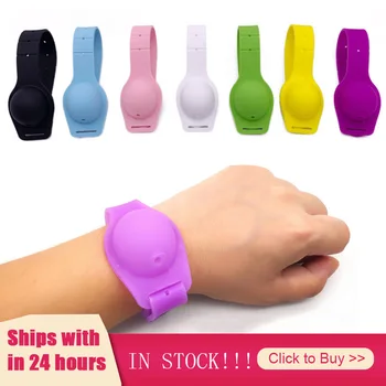 

Portable Soap Sanitizer Bracelet Wristband Hands Dispenser Band Squeeze Bottle Hand Sanitizer Dispensing Silicone Bracelet