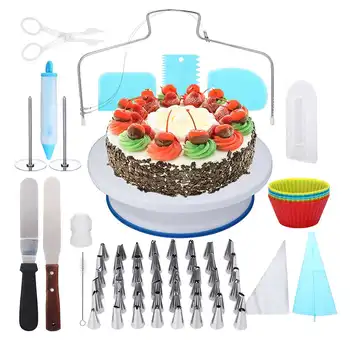 

73Pcs/set Cake Decorating Kit Pastry Tube Fondant Tools Cake Turntable Set Kitchen Cake Dessert Baking Pastry Supplies