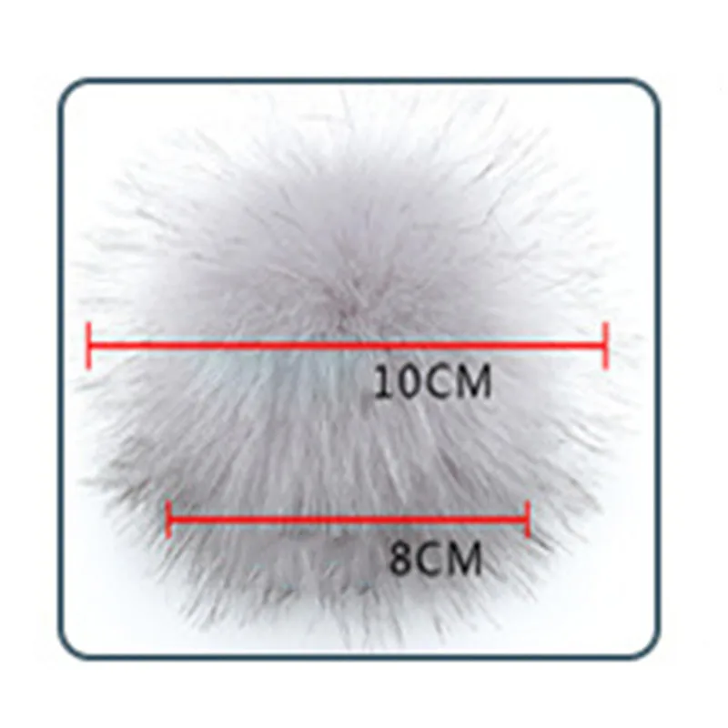 1pc/2pcs False Hairball Hat Ball Pompom 10/12/15cm Handmade Fake Fox Fur Ball Pom Pom Rubber Band Snap Button Knit Accessories