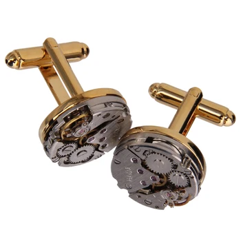 

Retro Charm Men's Punk Steampunk Movement Watch Cufflinks Jewelry Gifts