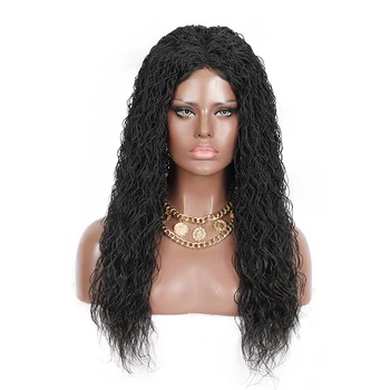 

Youthfee 22 Inch Long Curly Synthetic Wigs with Baby Hair For Black Women Middle Parting Heat Resistant Fiber Lace Front Wigs