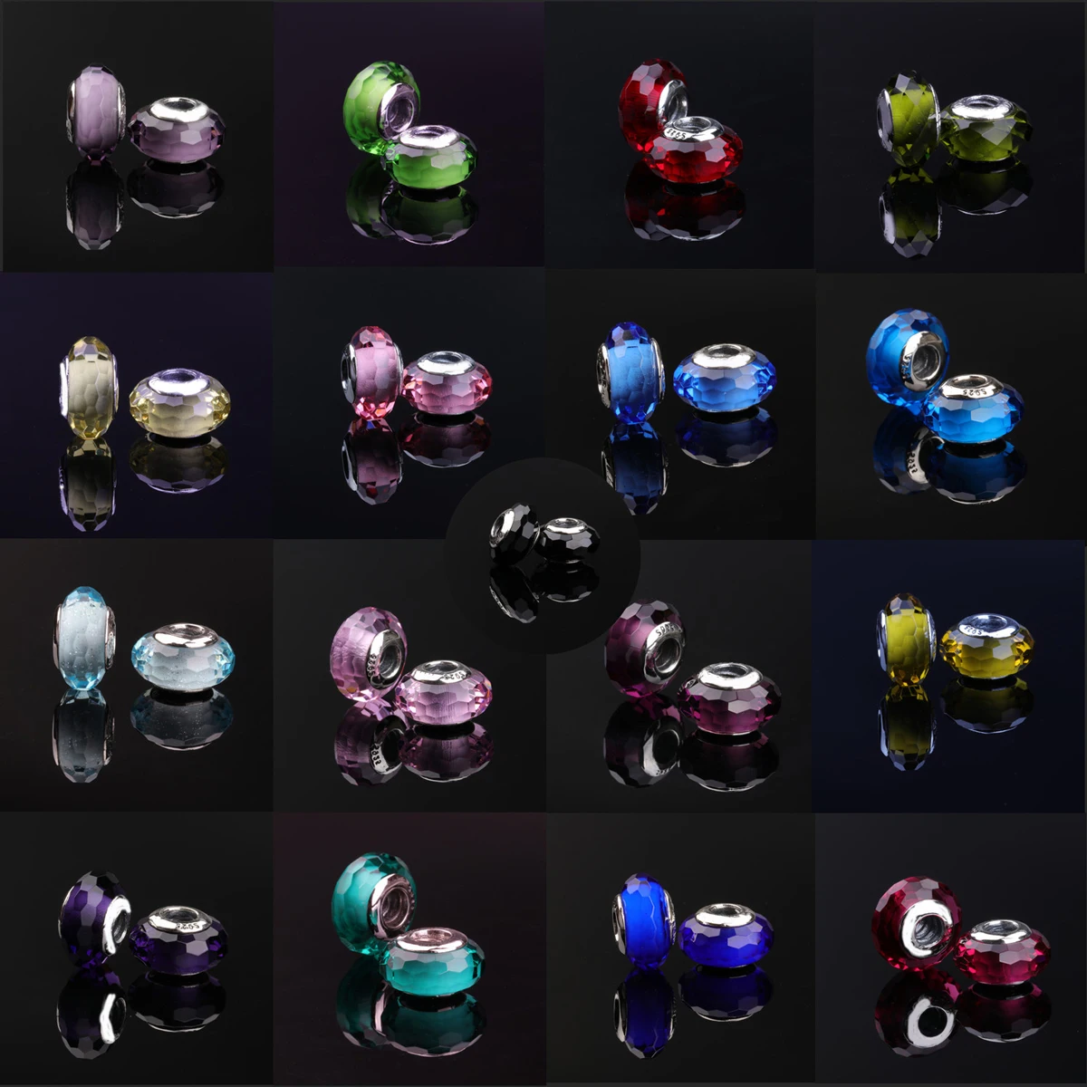 Бесплатная доставка подлинное 925 стерлингового серебра граненные бусины