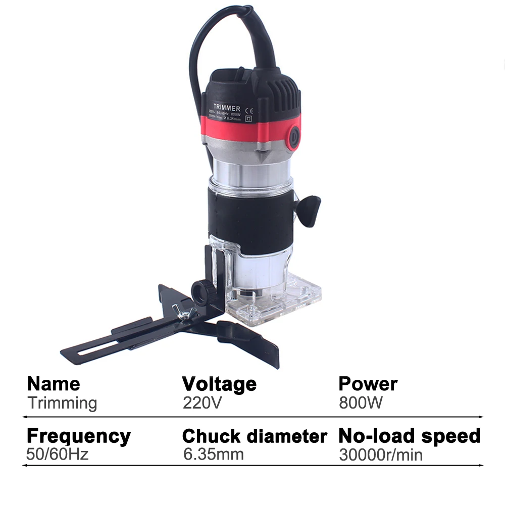 800W 30000rpm Aluminum housting power tools woodworking Electric trimmer slot machine engraving Hand Carving Machine Wood Router