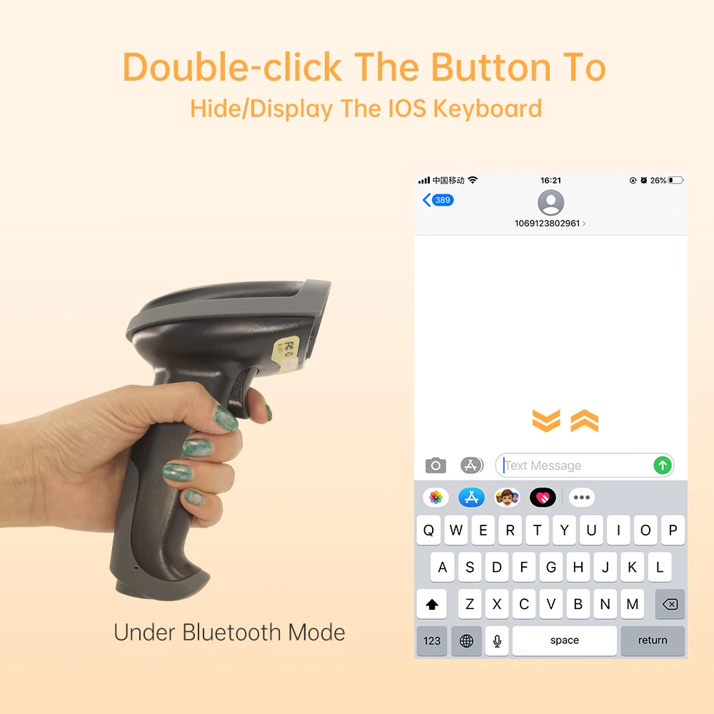 Bluetooth laser barcode scanner with stand
