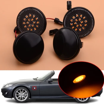

2pcs Amber LED Side Indicator Marker Light Turn Signal Repeater Lamp 12V 3W Fit For Mazda MX-5 MK1 2 3 1989-2015
