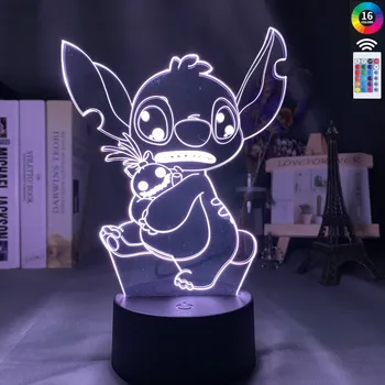 

Baby Night Light Stitch Hug Scrump Kids Bedroom Decor Nightlight Led Colorful Bedside Lamp Lilo And Stitch Gift Dropshipping