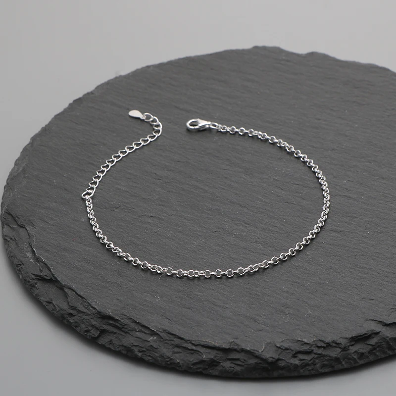 YISHI S925 браслет из чистого серебра с o-цепочкой корейский Ретро минималистичный модный браслет
