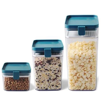 

3Pcs Plastic Sealed Cans Kitchen Grain Storage Box Food Storage Storage Tanks Refrigerator Preservation Cans