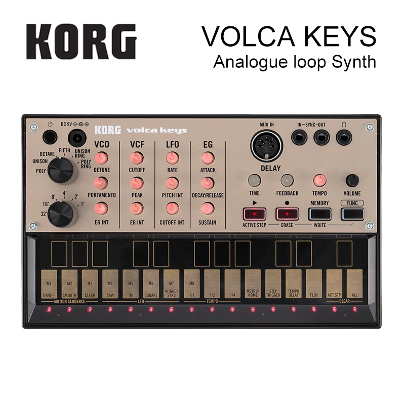 Korg Volca Keys Analog Synthesizer Polyphonic Sound Engine and Loop Sequencer Introductory | Спорт и развлечения
