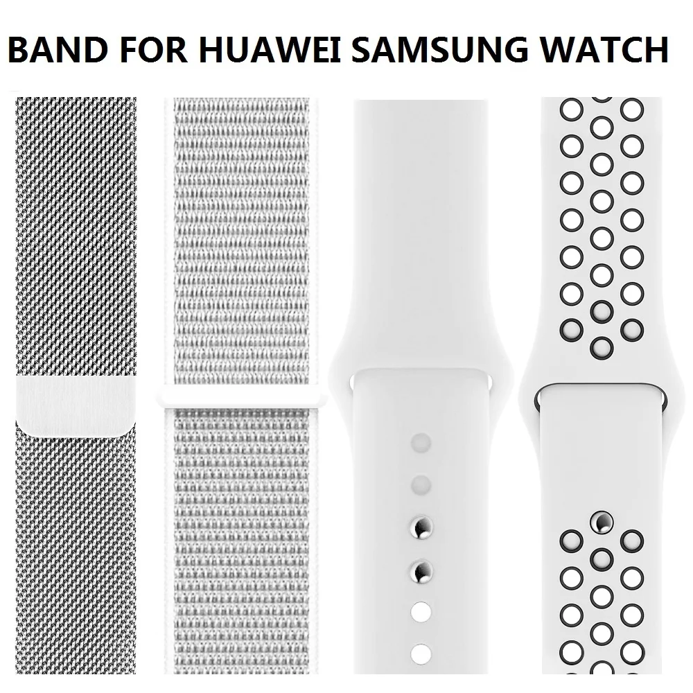 

Silicone Watch Band for Samsung Galaxy Watch3 45mm R850 41mm Replacement for Huawei GT2 46mm Solid Color Wristwatch Band Strap