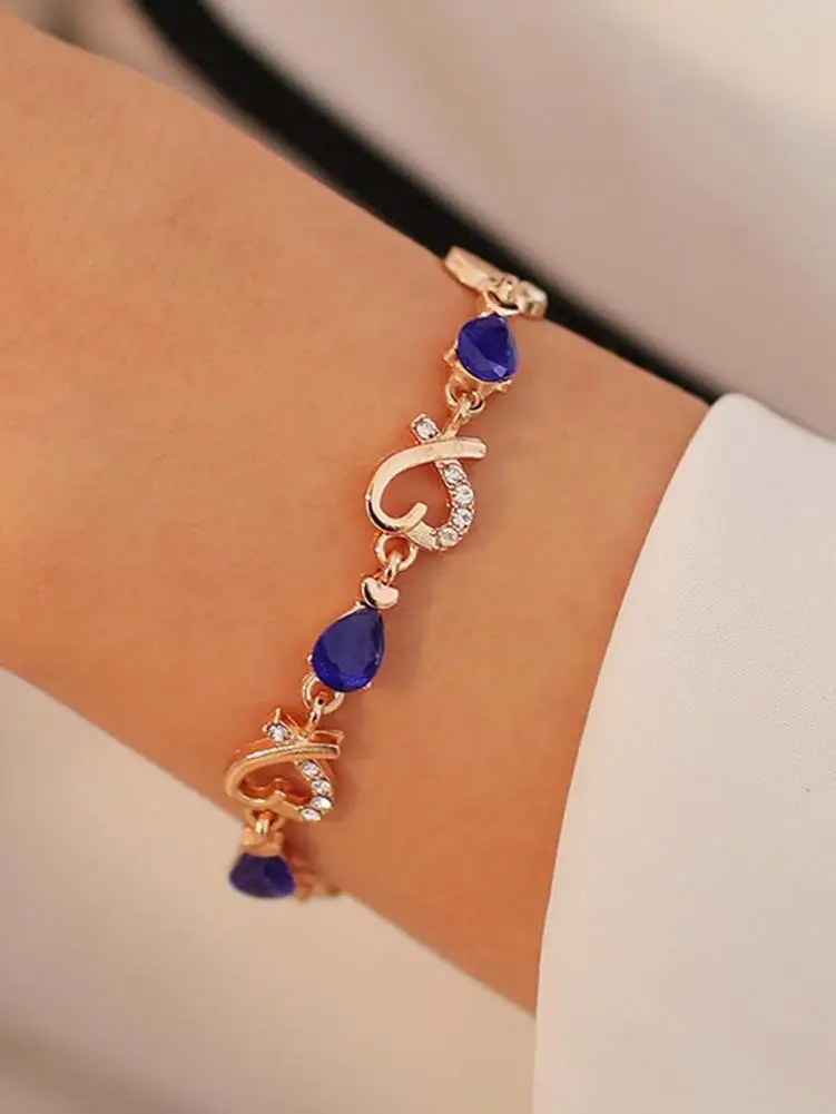 Ladies Bracelet Heart-Shaped Adjustable Bracelet Jewelry Colorful Fashion Bracelet Femme Young Chain Jewelry Christmas Gifts 2