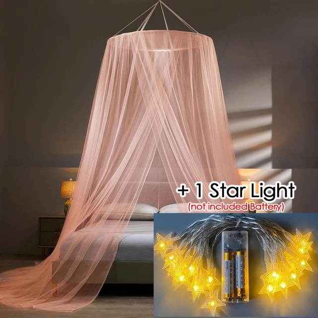YanYangTian Bed Canopy on the Bed Mosquito Net Baldachin Camping Tent Repellent Tent Insect Curtain Bed Net Golden(1 star light)