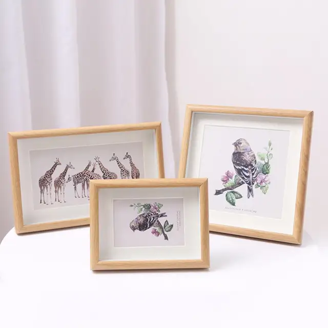 Fog Tölgy Képkeret Üveg Fa Függő Fotó Tartó Az Asztallapokhoz. Keretek Díszítik A Hálószoba Nappali Dekorációját 1 Db - Image 2