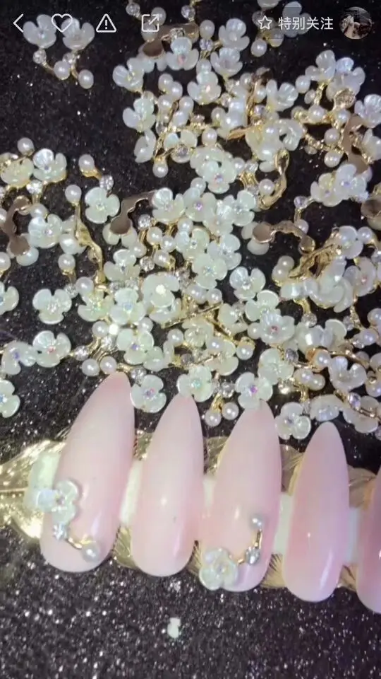 

100pcs Unas 3d Nails Decorations Rhinestone Rose Nail Flower Pearls Ongles Decoration Nail Art Jewelry Charms Metal Studs,JH*(98