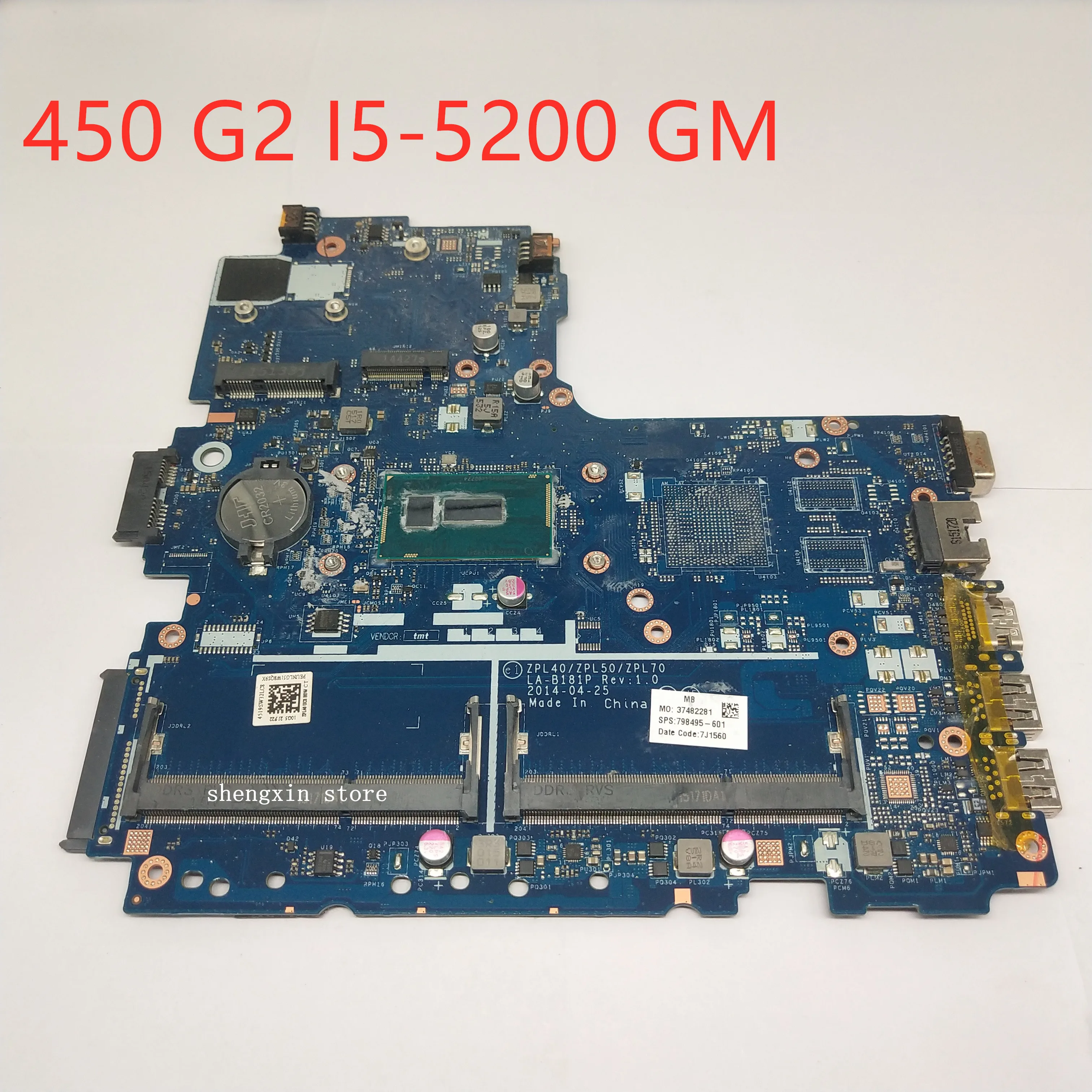 awesome  For HP Probook 450 G2 440 G2 laptop mothebroard ZPL40 ZPL50 ZPL70 LA-B181P i5-5200U Mainboard 79849