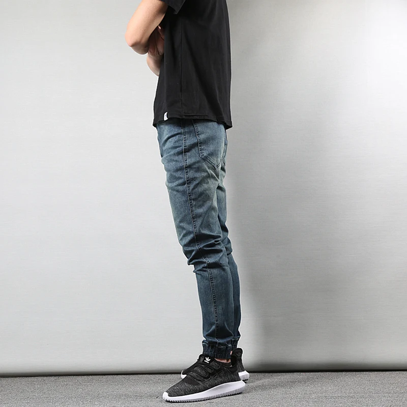 Японский Стиль модные Для мужчин s джинсы Серый цвет Slim Fit зауженные брюки в стиле «хип-хоп» Джинсы джоггеры Для мужчин Винтаж дизайн штаны-карго из денима со штанами