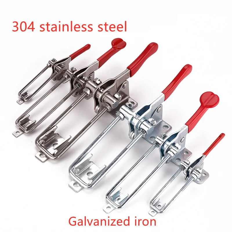 90 Degree Quick Release Clamp furniture hardware toggle latches decorative latches 1pc 304 Stainless Adjustable Metal Anti-Slip Toggle Latch Catch Clasp for Woodworking Press Clamps