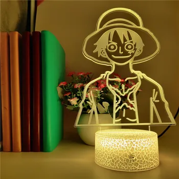 

Anime Luffy Figure One Piece Usb Battery Powered Nightlight for Child Room Decor Led Nightlight One Piece Gift Bluetooth Speaker