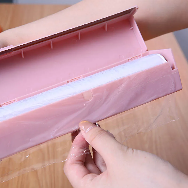 

Preservative Film Cutters 1Pcs Cling Food Wrap Cutter Plastic Wrap Dispenser Storage Holder Simple Style Kitchen Accessories