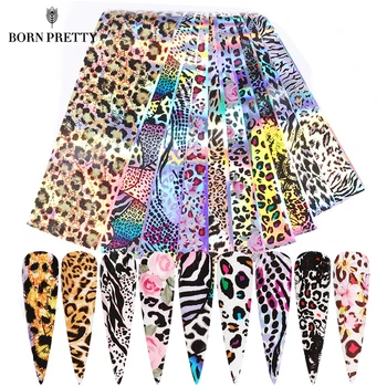 

Leopard Nail Foil Paper Colorful Nail Transfer Stickers Decals For Nail Art Decorations DIY Design