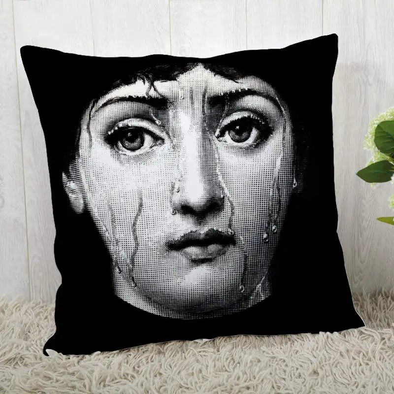Винтаж-Fornasetti-Art-beauty-Face наволочки на заказ черная наволочка для подушки декоративная наволочка для дома - Цвет: 5