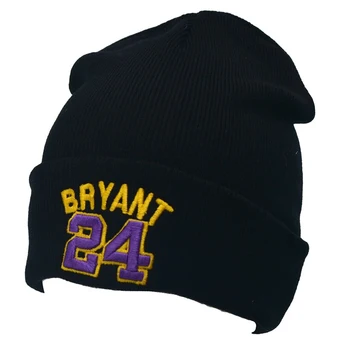

KOBE BRYANT Beanie 24 Cotton 3D Embroidery Winter Hat Mamba Knitted bryant Hat Skullies Beanies Hat Hip Hop Knit 8 kobe Cap