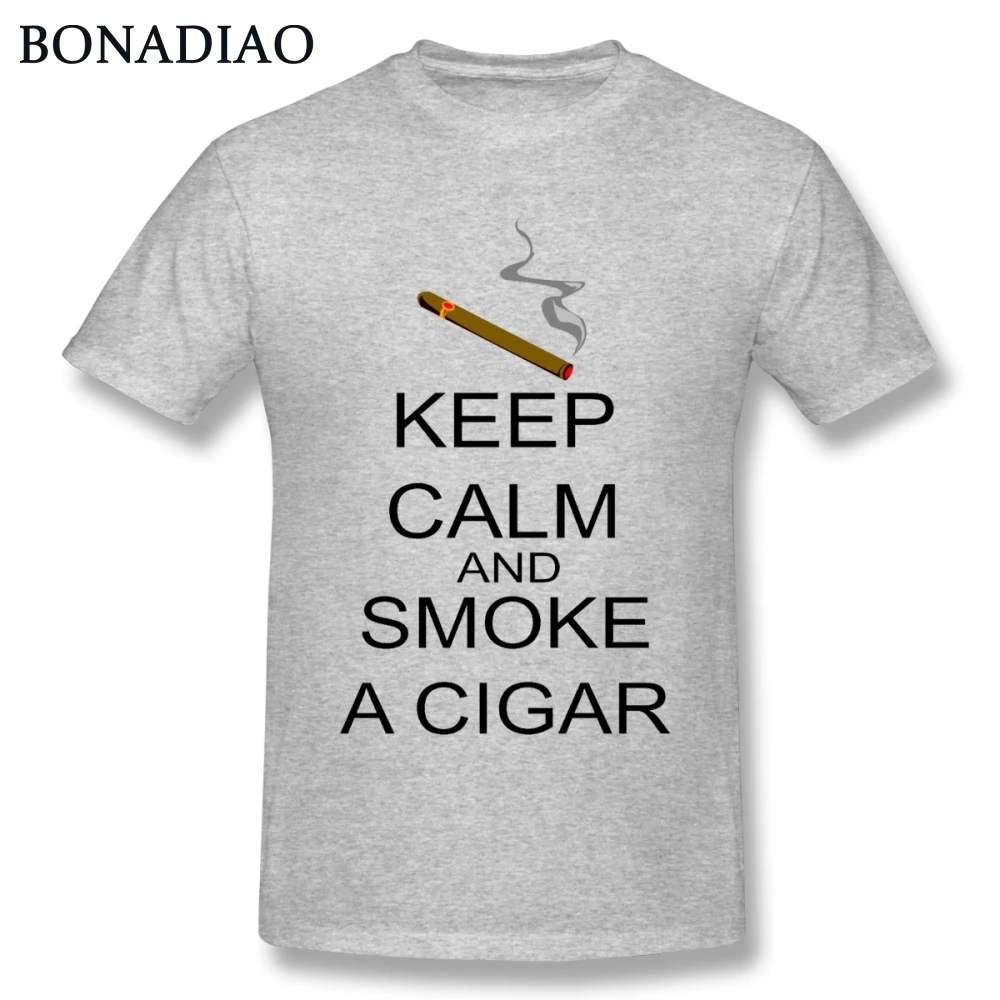 Keep Calm And Smoke A Cigar Футболка мужская забавный дизайн Ретро стиль футболка |