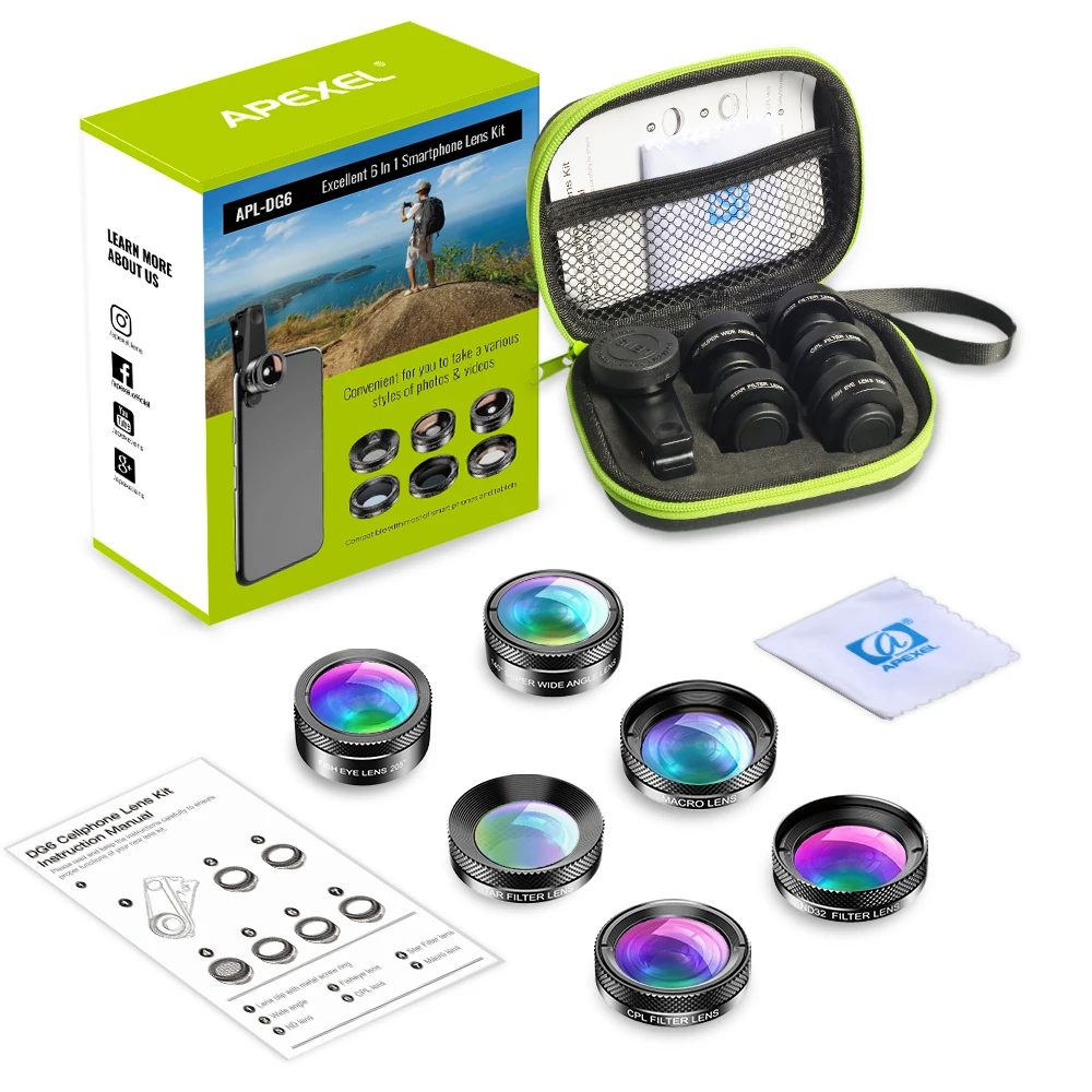 APEXEL Universal 6 in 1 Phone Camera Lens Kit™-Choice Paradise