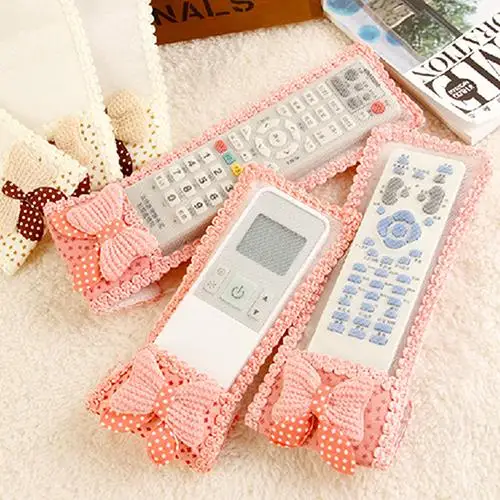

Fabric Case TV Remote Cartoon Control Storage Bag Pink Organization Butterfly Dust Coat Protector Cover